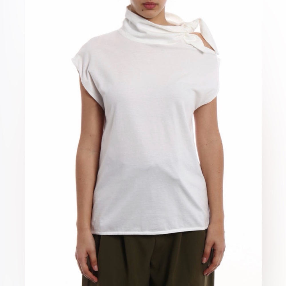NWT MM6 Maison Margiela Asymmetric Tie-Neck Top